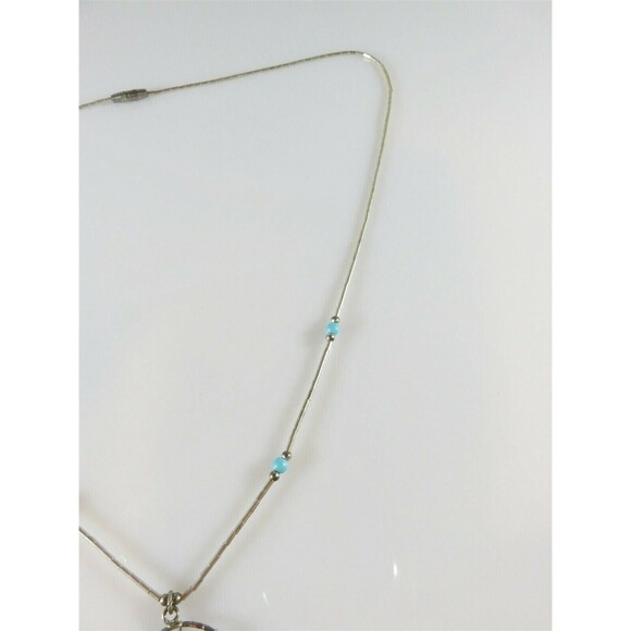 Liquid Silver Dream Weaver 18.5" Turquoise Necklace Sterling Silver - Picture 6 of 9